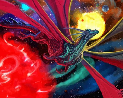 Space Dragon Illustration paint by number