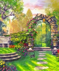 Spring Garden Gate paint by number