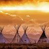 Teepees Sunset paint by number