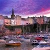Tenby Harbour At Sunset paint by number