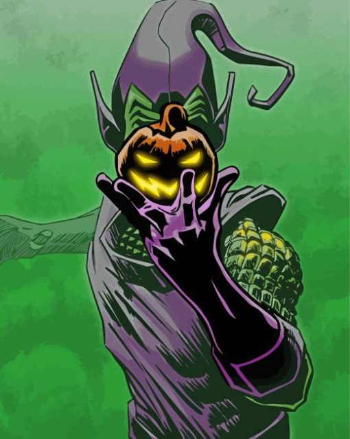 The Green Goblin And Pumpkin paint by number