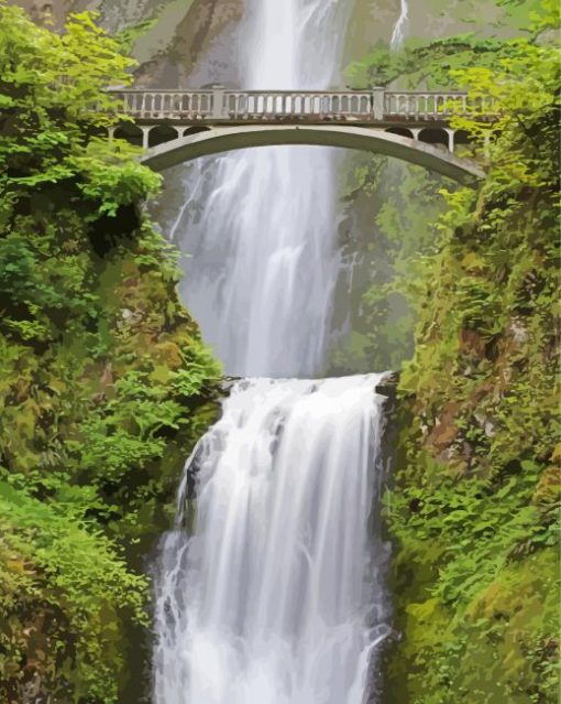 The Multnomah Falls paint by number