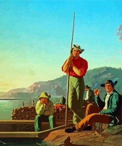 The Wood Boat By George Caleb Bingham paint by number