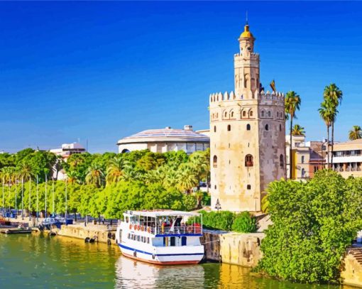 Torre Del Oro Andalucia paint by number