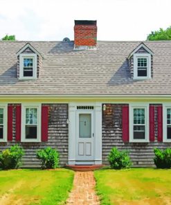 Traditional Cape Cod House paint by number
