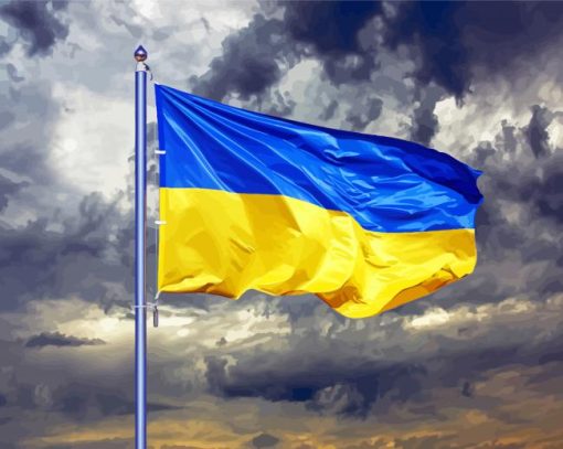 Ukraine Flag paint by number