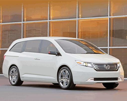 White Honda Odyssey paint by number