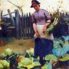 Woman In Vegetable Garden paint by number