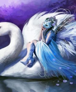 Woman And Swan paint by number