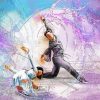 Abstract Figure Skaters paint by number