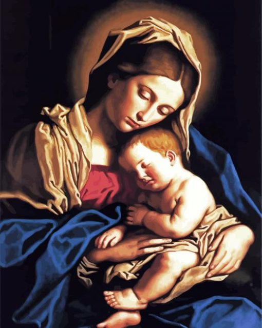 Aesthetic Blessed Mother paint by number