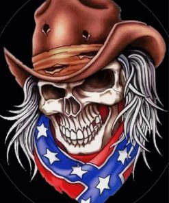 Aesthetic Cowboy Skull Art paint by number