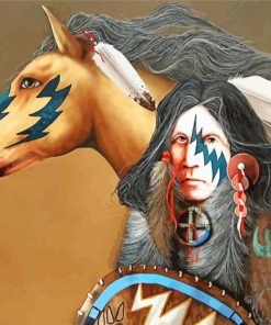 Aesthetic Native American Horse paint by number
