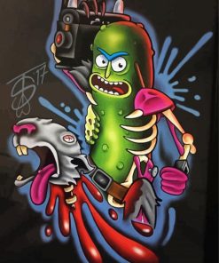 Aesthetic Pickle Rick paint by number