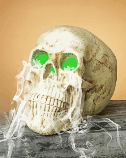 Aesthetic Smoking Skeleton Art paint by number