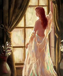 Aesthetic Woman In Window Art paint by number