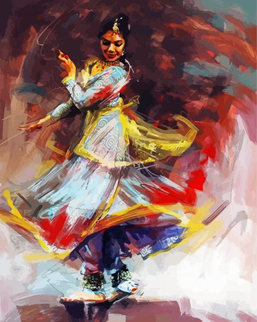 Aesthetic Indian Dance Abstract paint by number