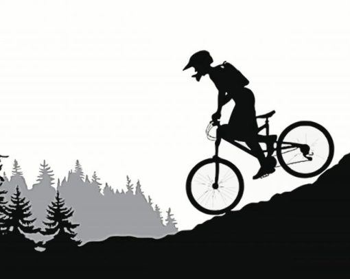 Aesthetic Mountain Bike Illustration paint by number