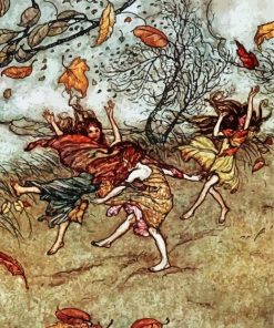 Autumn Fairies By Arthur Rackham paint by number