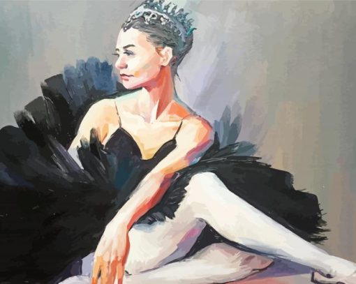 Ballerina In Black Natalia Veyner paint by number