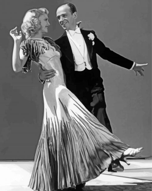 Black And White Dancer Fred Astaire paint by number