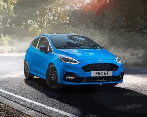 Blue Fiesta Car paint by number