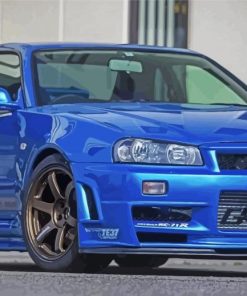 Blue Skyline Car paint by number