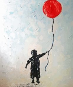 Boy And Red Balloon paint by number