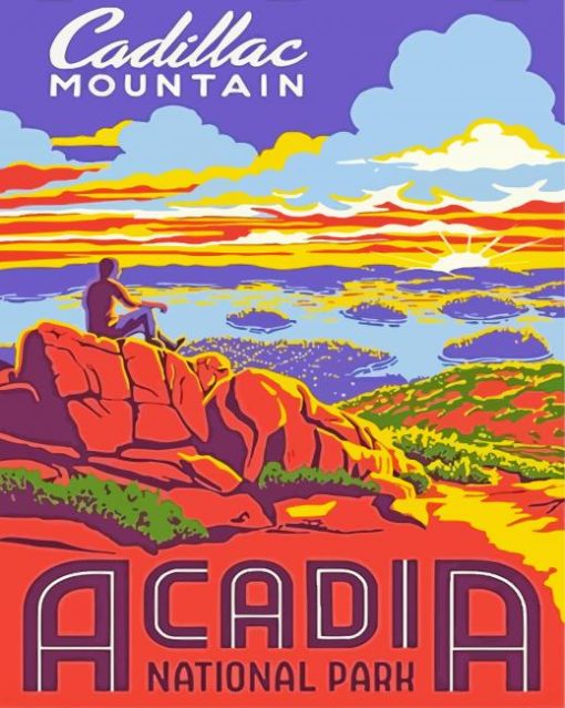Cadillac Mountain Acadia Park Poster paint by number