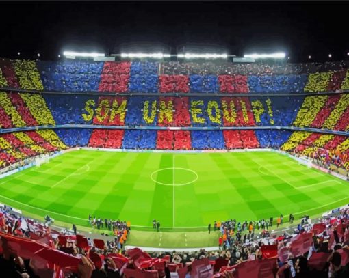 Camp Nou Stadium paint by number