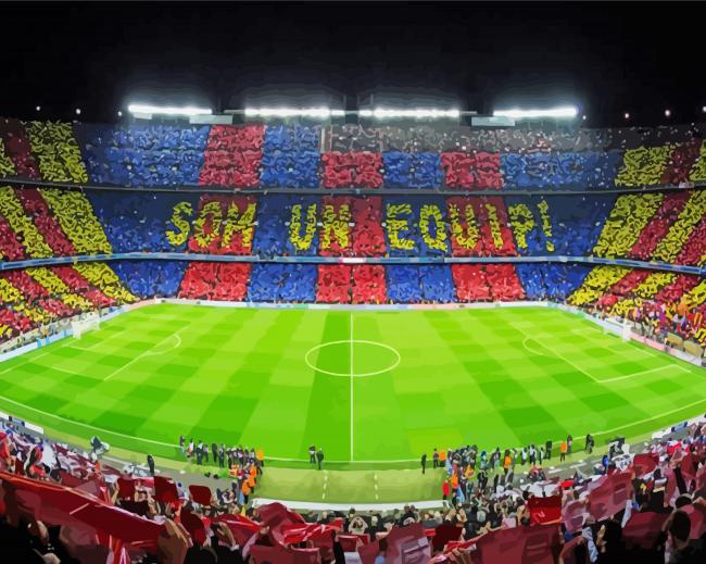 Camp Nou Stadium paint by number