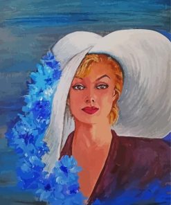 Classy Lady In White Hat Paint by number