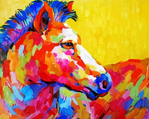 Colorful Impressionist Horse paint by number