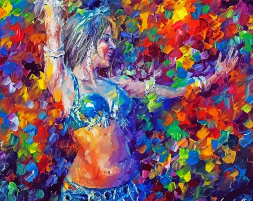 Colorful Abstract Belly Dancer paint by number