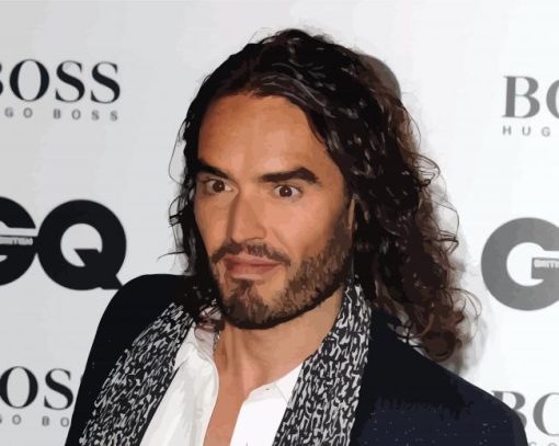 Comedian Russell Brand paint by number