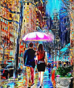 Cool Couple Rain paint by number