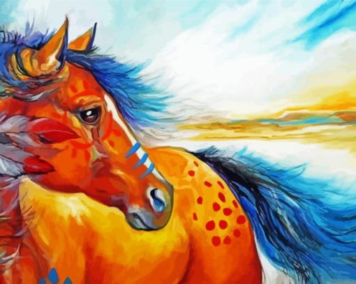 Cool Native American Horse paint by number