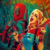 Cool Harley And Deadpool paint by number