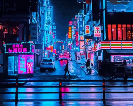 Cyberpunk City paint by number