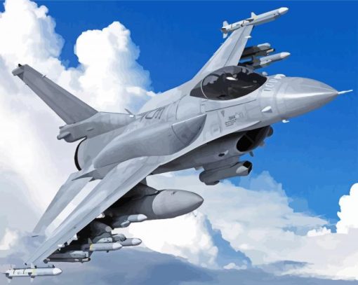 F16 The Multirole Fighter Aircraft paint by number