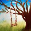 Floral Tree Swing paint by number