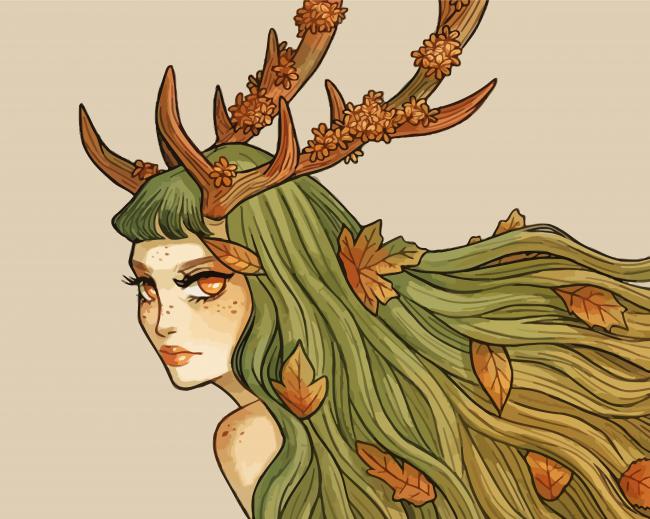 Forest Spirit Lady paint by number