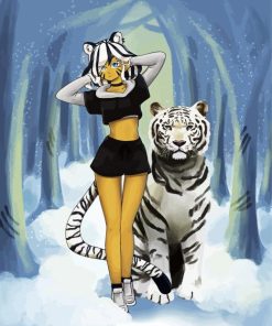 Girl Tiger paint by number