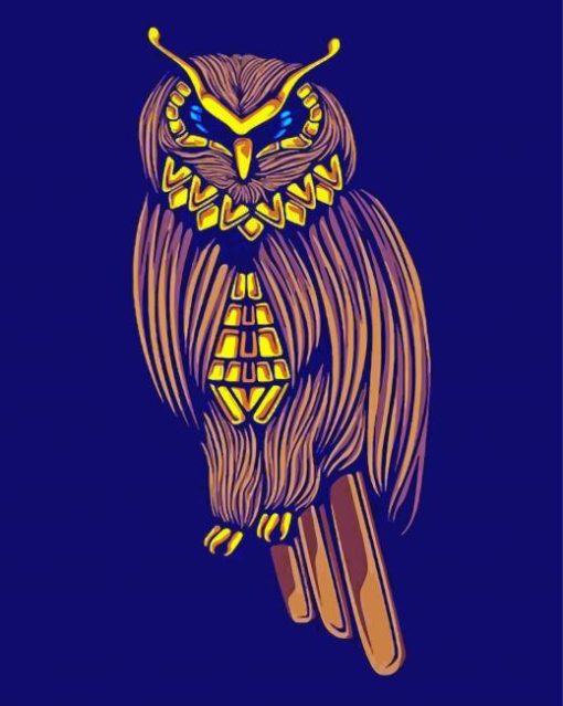 Golden Owl Bird Paint by number
