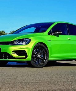Green Vw Golf Car paint by number
