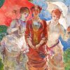 Marie Bracquemond Trois Femmes Aux Ombrelles paint by number