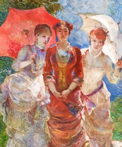 Marie Bracquemond Trois Femmes Aux Ombrelles paint by number