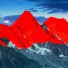 Mountains Red Sunset paint by number