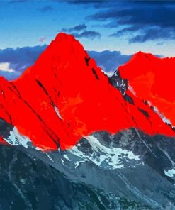 Mountains Red Sunset paint by number