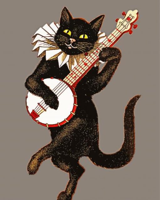 Musician Vintage Cat paint by number